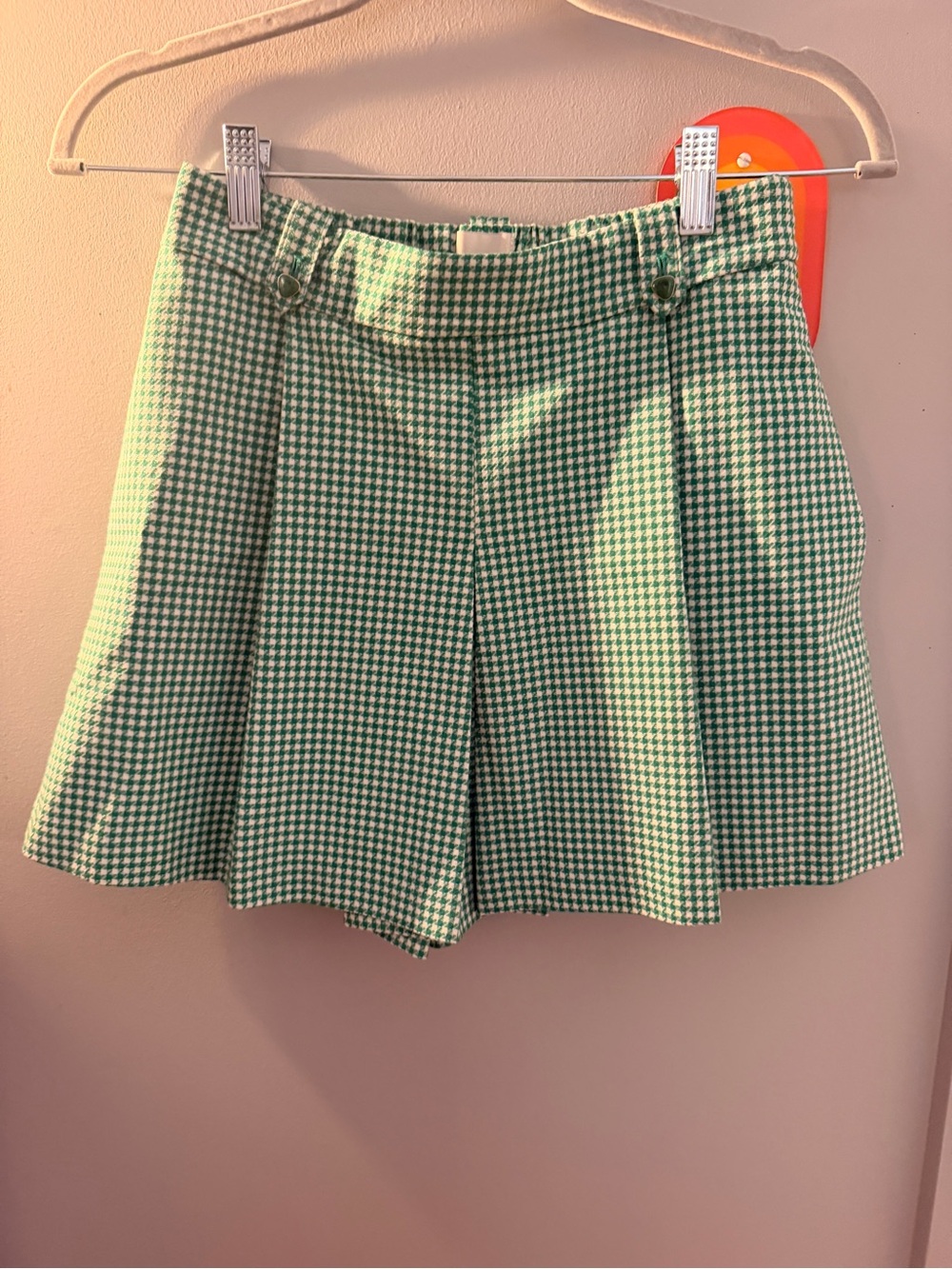 Maeve Green Houndstooth Skort